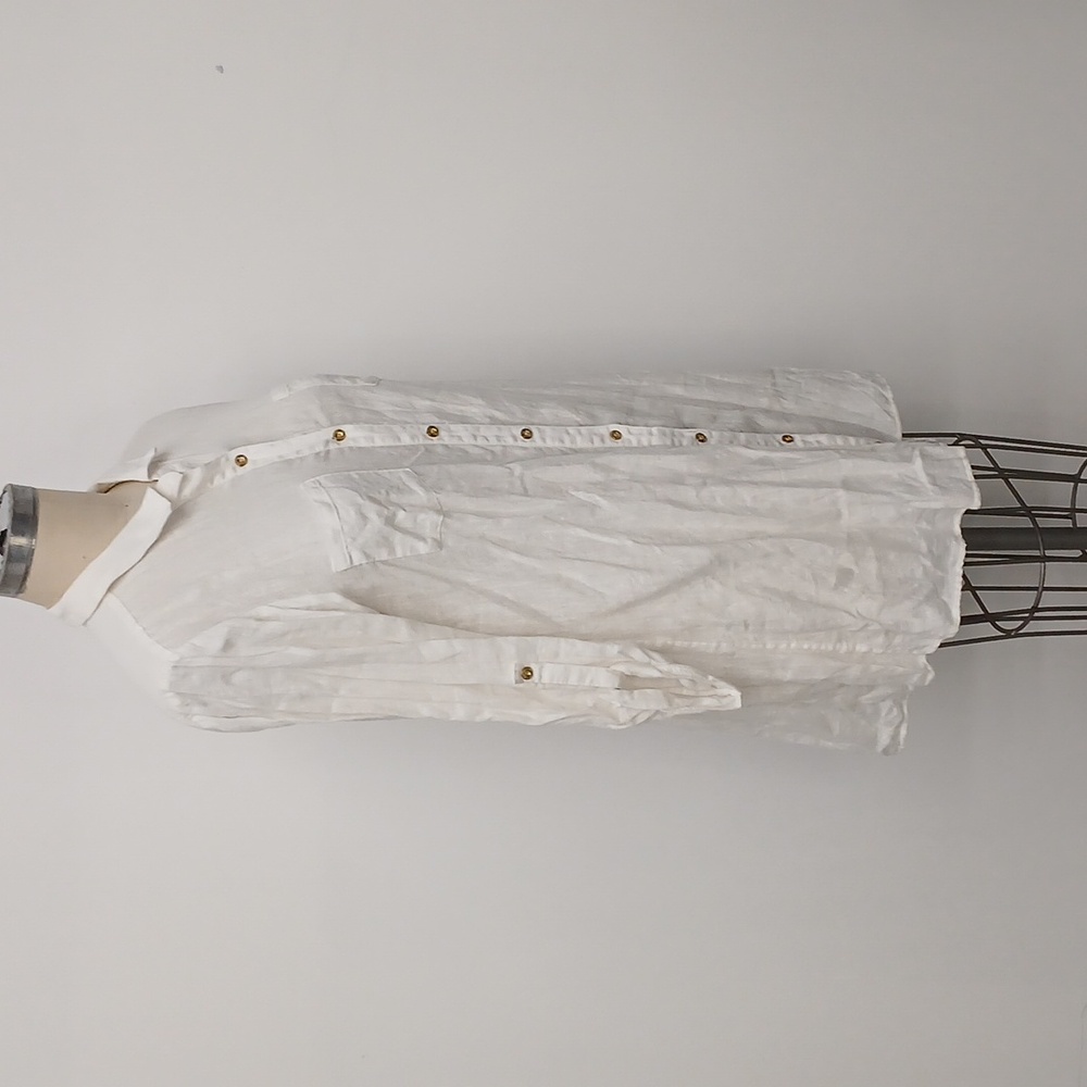 Lilly Pulitzer White Linen Button Down Tunic Natalie Coverup Size Small - Picture 4 of 13